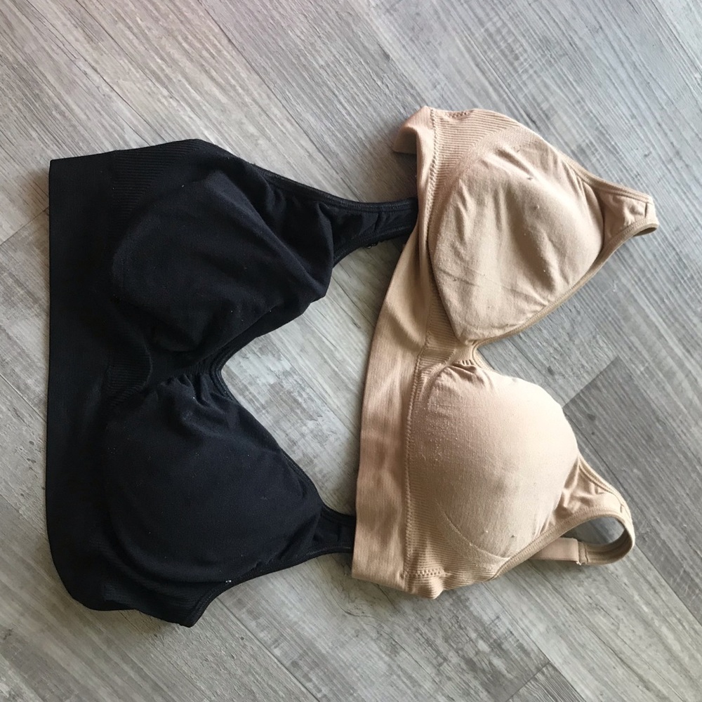 BLACK AND NUDE COMFY BRAS